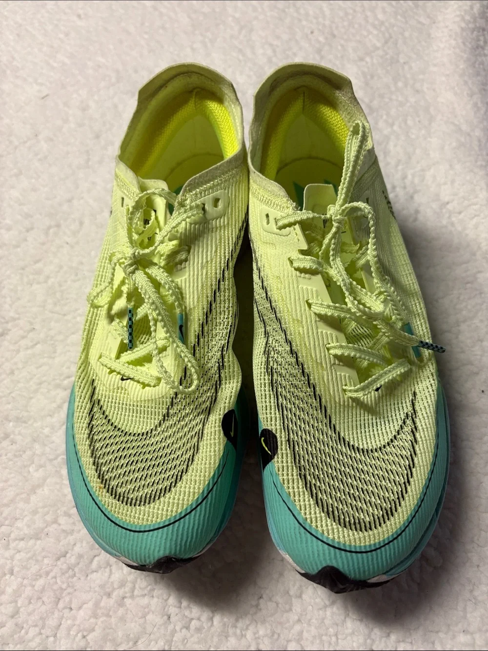 Nike size 7 Women's Neon Yellow & Aqua Flyweight Running Sneakers